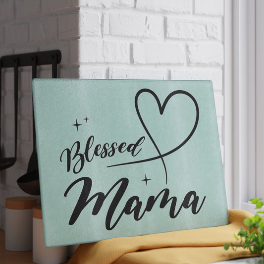 Blessed Mama Glass Cutting Board