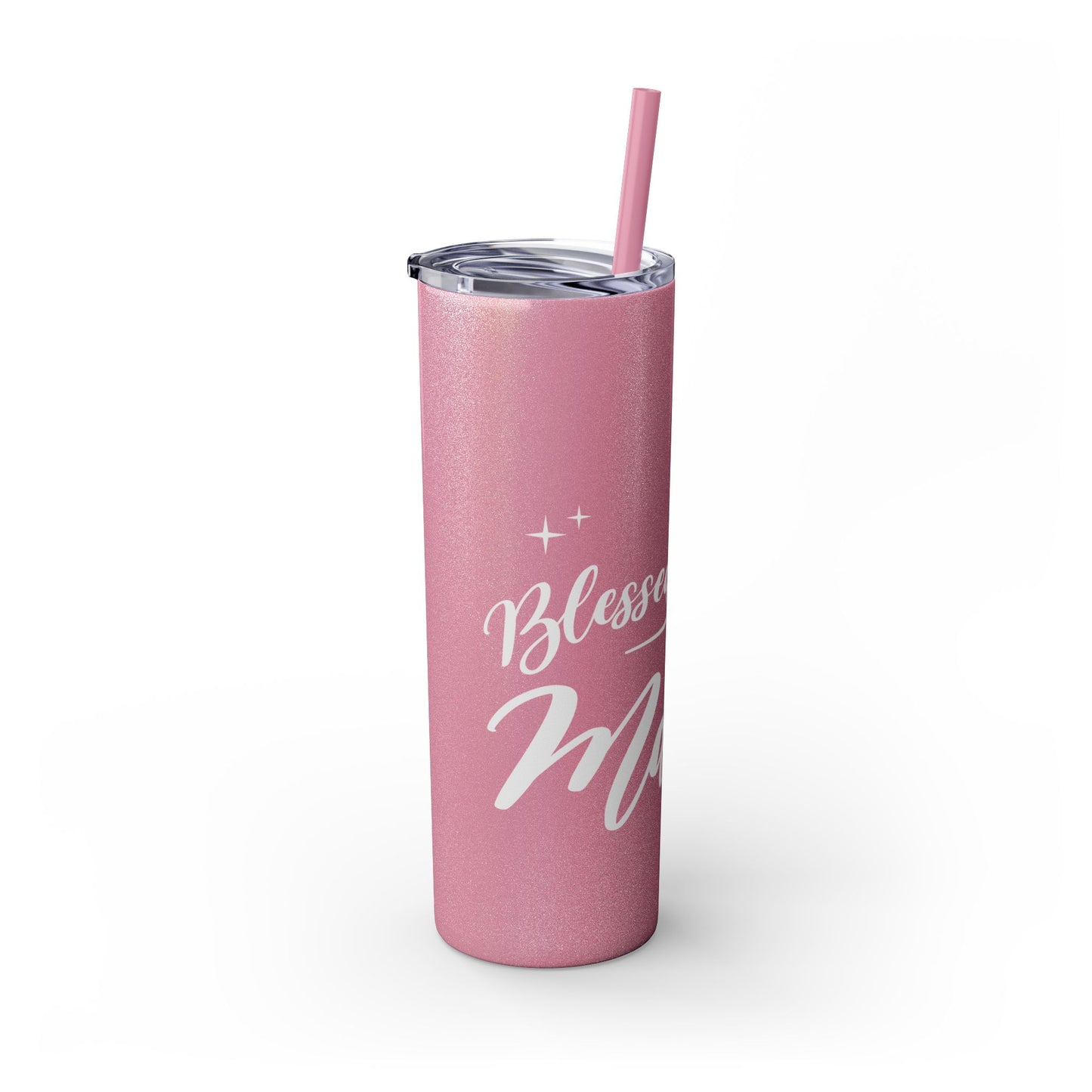 Blessed Mama - Glossy Glitter Finish 20oz. Skinny Tumbler