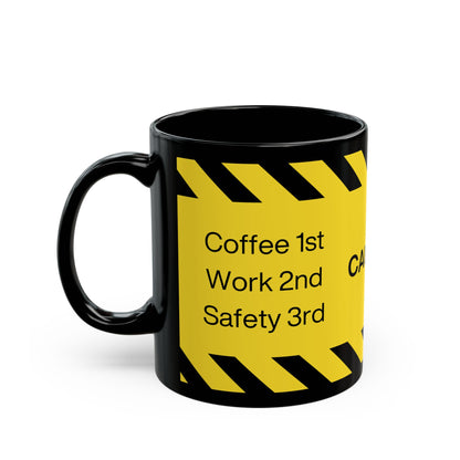 Caution Tape 11oz. Black Ceramic Mug