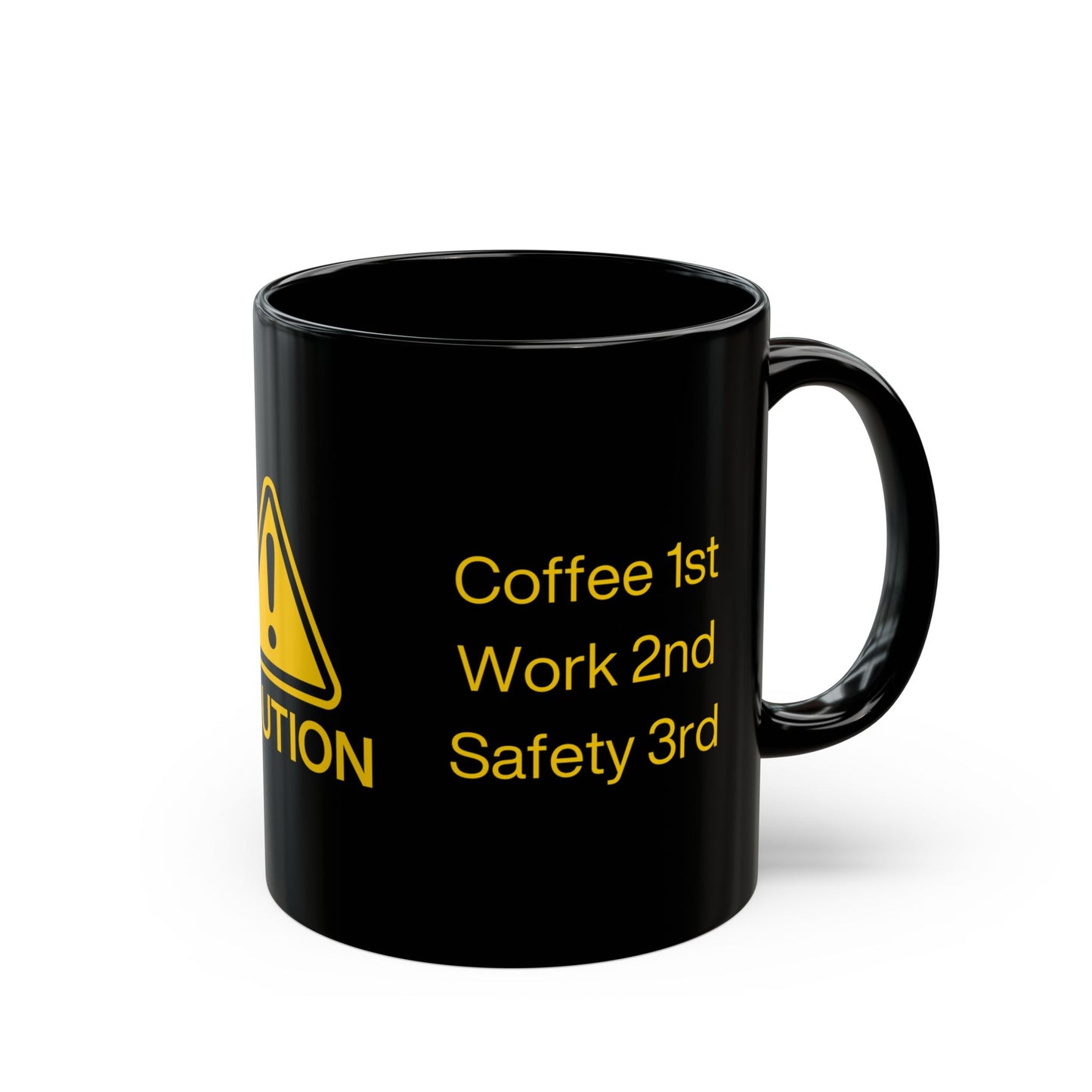 Caution Sign 11oz. Black Ceramic Mug