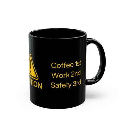 Caution Sign 11oz. Black Ceramic Mug