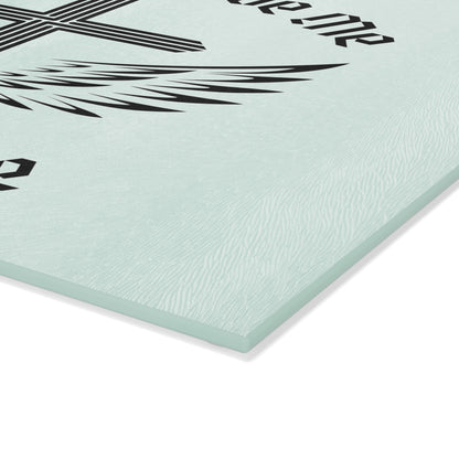 Momma Made Me, God Saved Me Glass Cutting Board