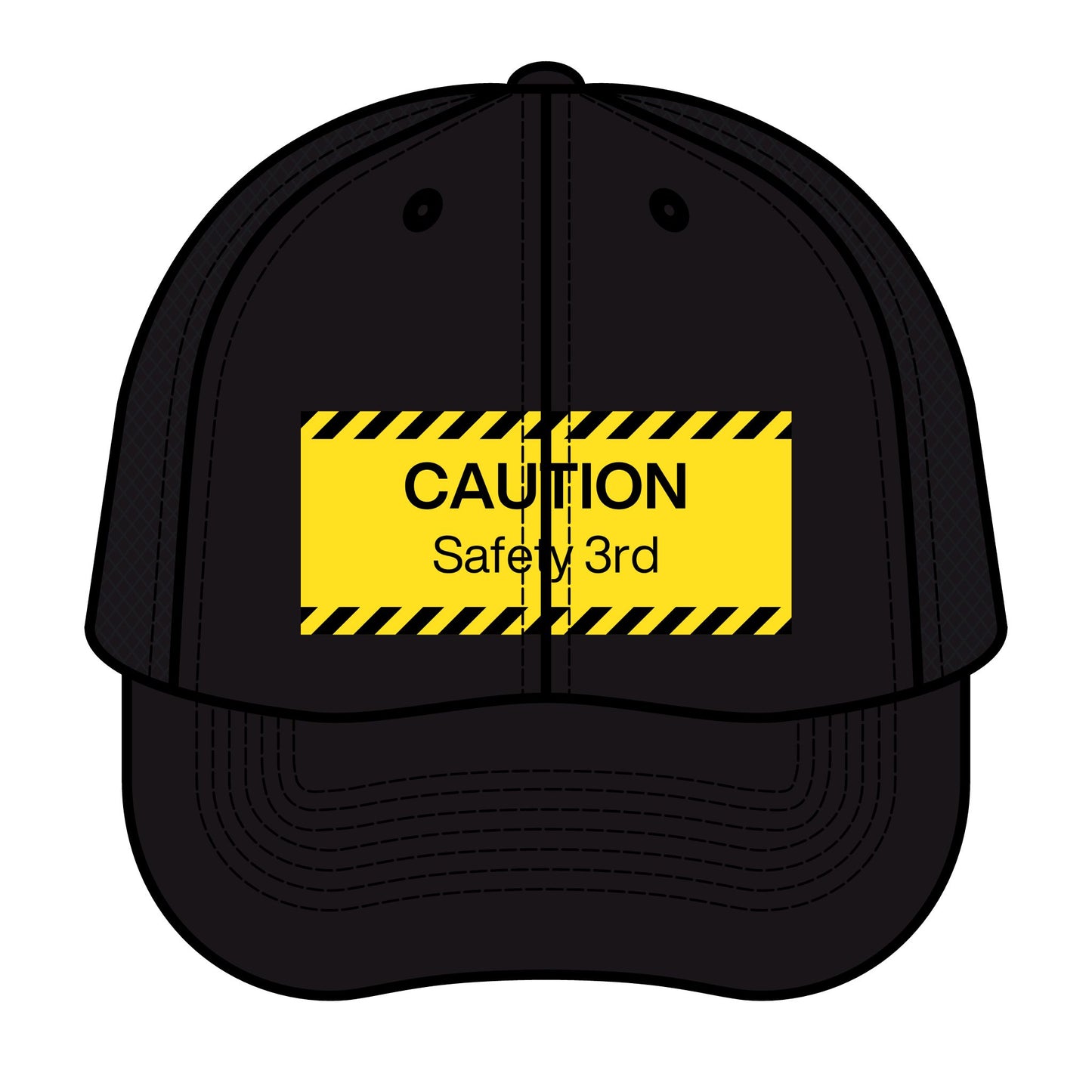 Caution: Safety 3rd Humorous Safety Slogan Cap Trucker Retro Hat