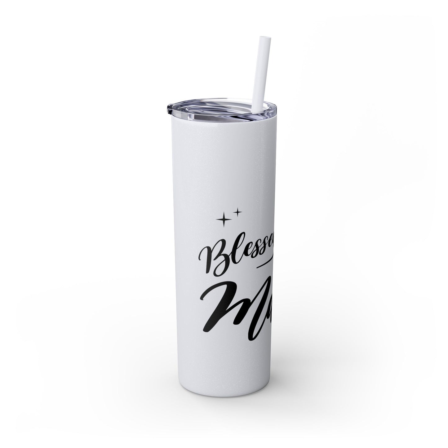 Blessed Mama - Glossy Glitter Finish 20oz. Skinny Tumbler