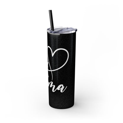 Blessed Mama Skinny 20oz Tumbler w/Straw - Glittery Gloss Finish