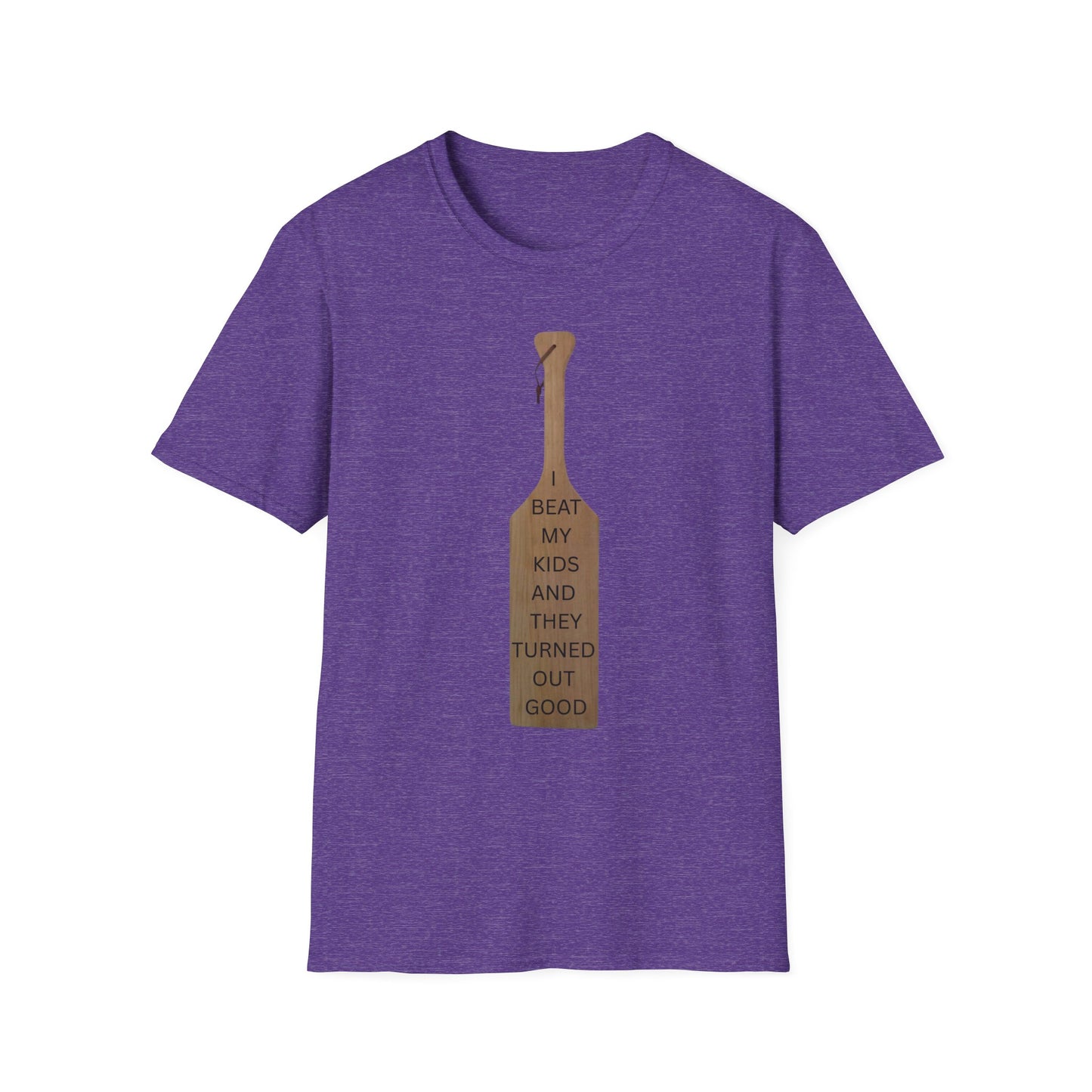 Funny Parenting T-Shirt - 'I Beat My Kids and They Turned Out Good' Unisex Softstyle Tee
