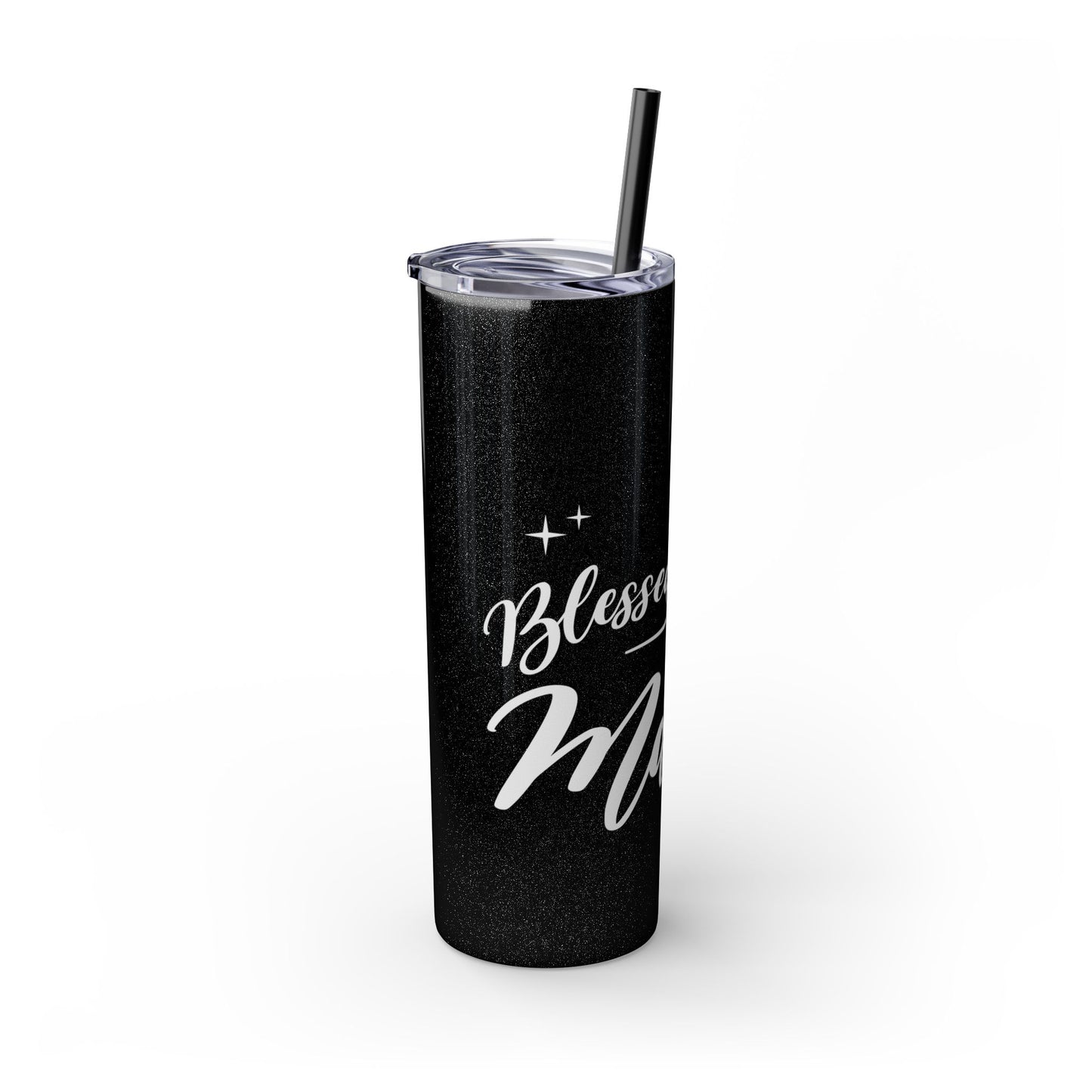 Blessed Mama - Glossy Glitter Finish 20oz. Skinny Tumbler