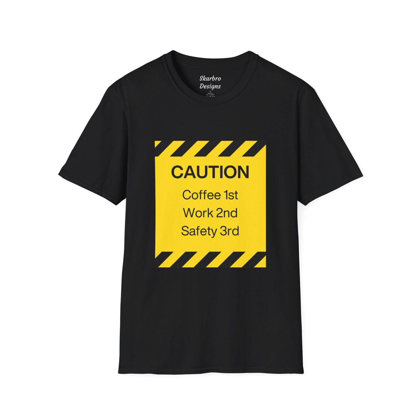 Mens Caution Blue Collar Work Tshirt Funny