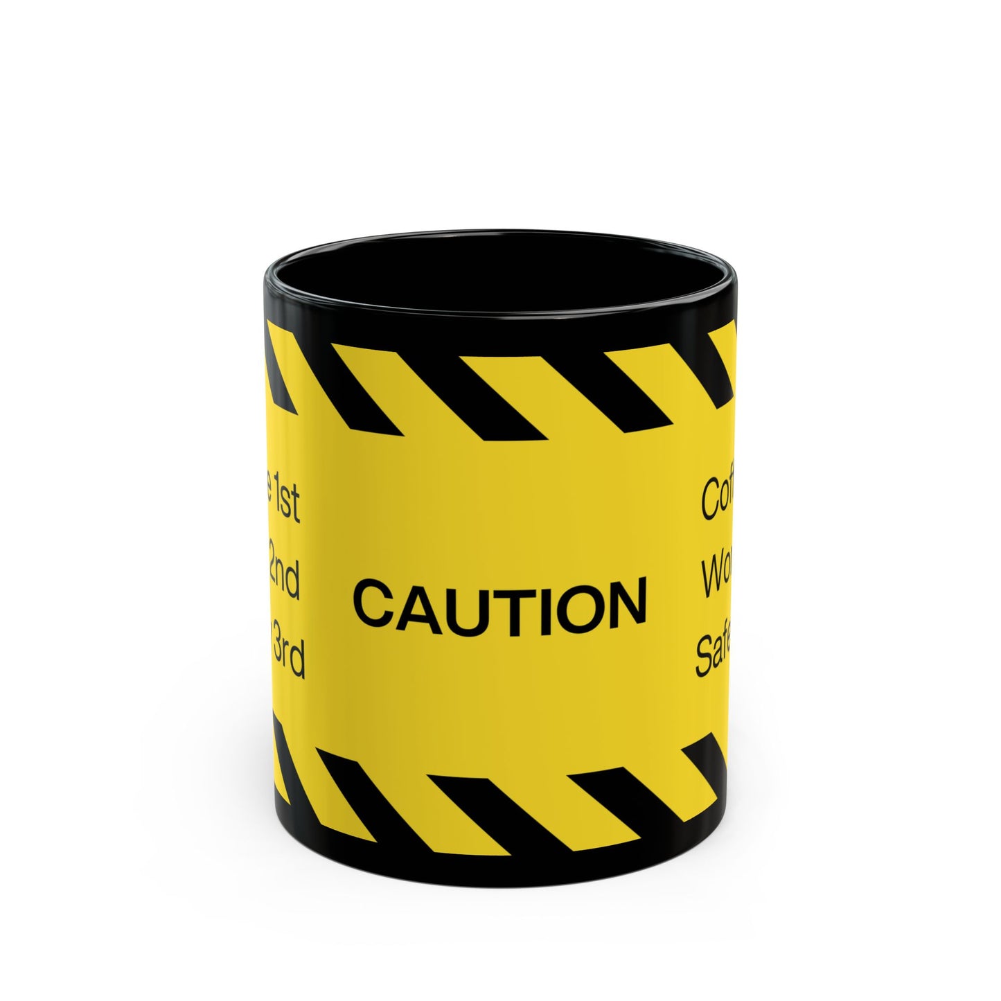 Caution Tape 11oz. Black Ceramic Mug