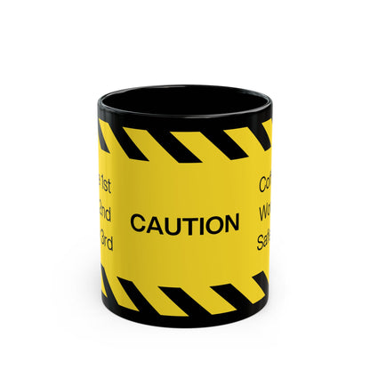 Caution Tape 11oz. Black Ceramic Mug