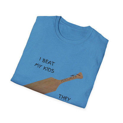 Funny Parenting Humor T-Shirt - "I Beat My Kids They Turned Out Fine"