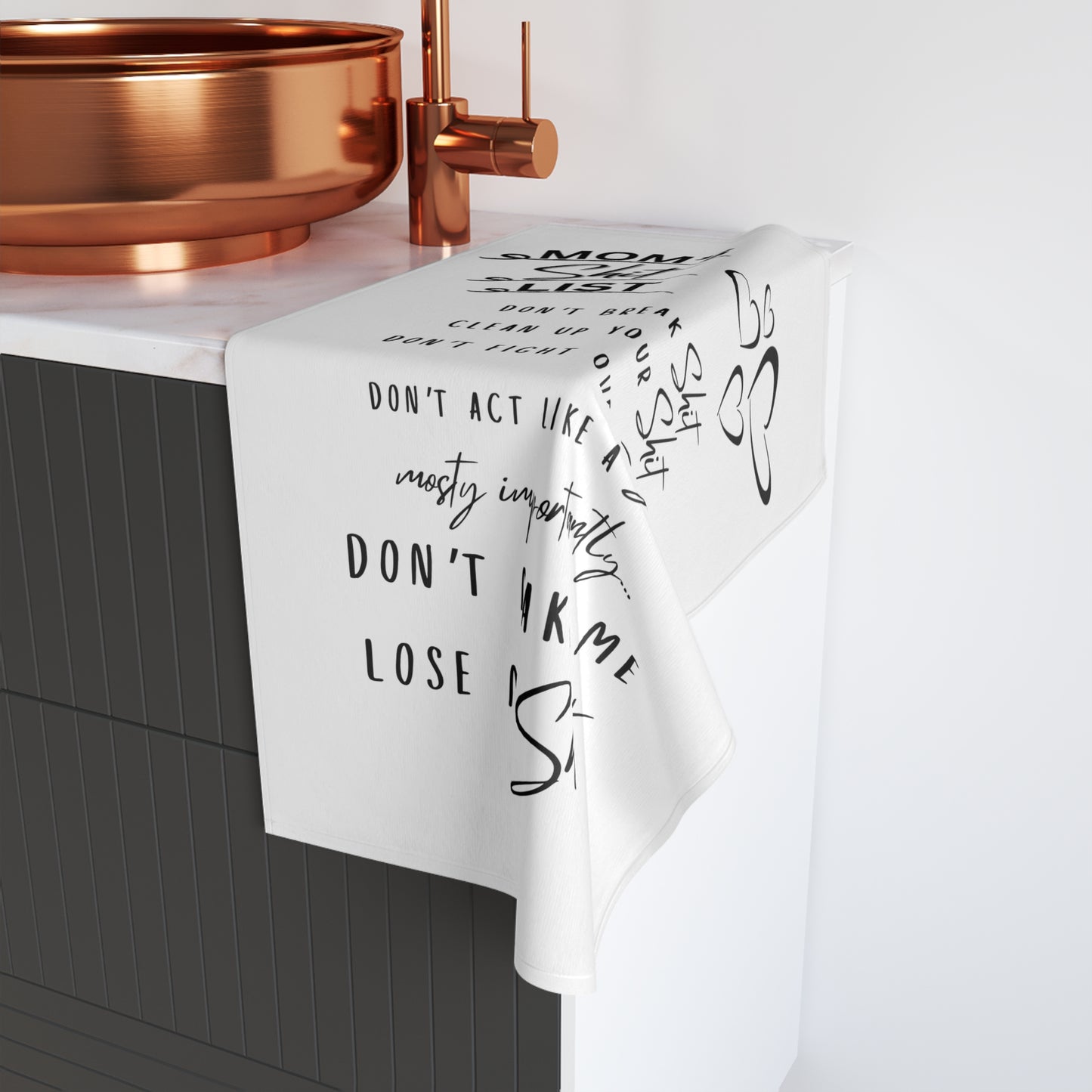 Mom's Shit List - Hand Towel for Kitchen & Bathroom