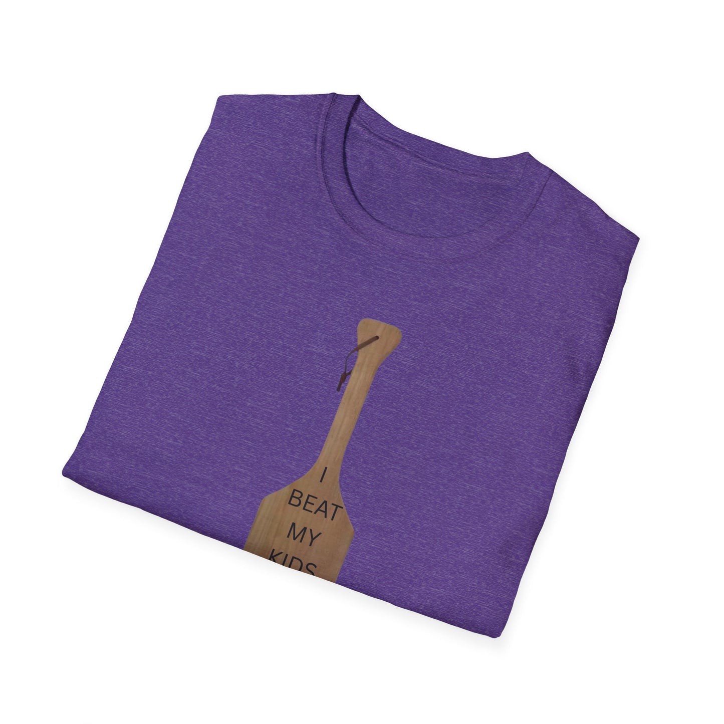 Funny Parenting T-Shirt - 'I Beat My Kids and They Turned Out Good' Unisex Softstyle Tee